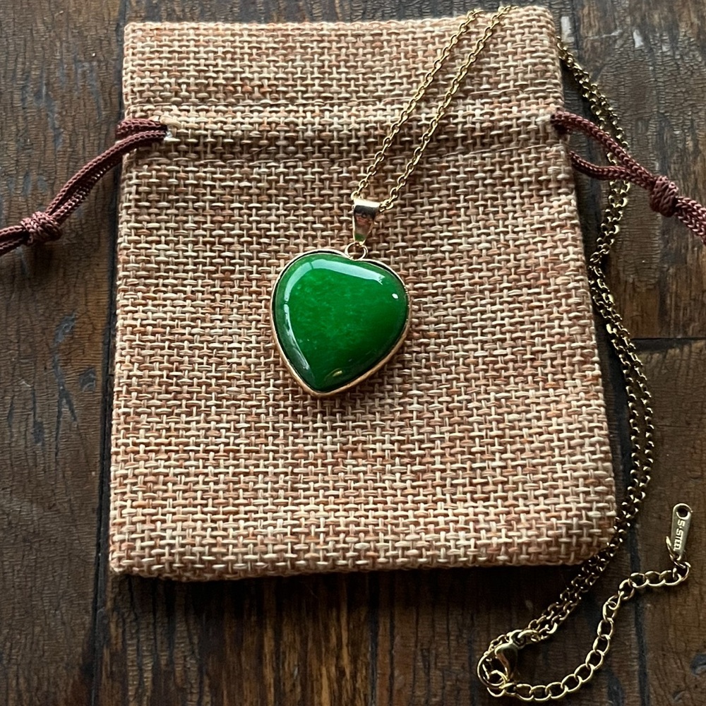 Malaysian Jade Necklace Malaysian Jade Pendant wit Gold plated Stainless Chain